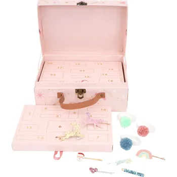 Kalendář Meri Meri Dětský adventní kalendář s vlasovými doplňky v kufříku