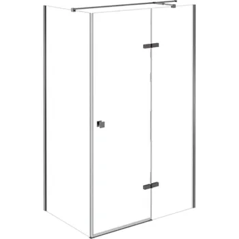 Besco Obdélníkový sprchový kout PIXA GUN METAL R 100x80 (100x90, 120x80, 120x90), výška 195 cm - bez vaničky Rozměry (cm): 100x80, Orientace: Pravá