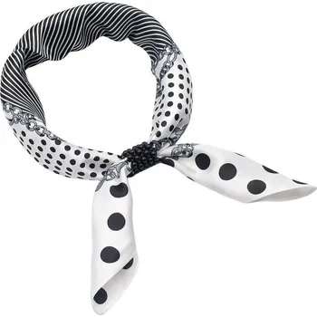 Šátek Šátek s bižuterií Letuška Light - černobílý