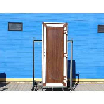 Vchodové dveře VÝPRODEJ Hliníkové vchodové dveře - CORTIZO 70 Millennium Plus, 90x200 cm, O pravé ven, ořech/ořech