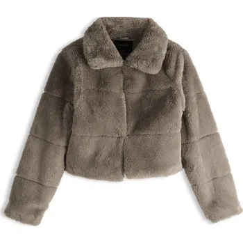 Dámský kabát GATE Zkrácený kabát z imitace kožešiny 40 625-0661/225 Hnědá