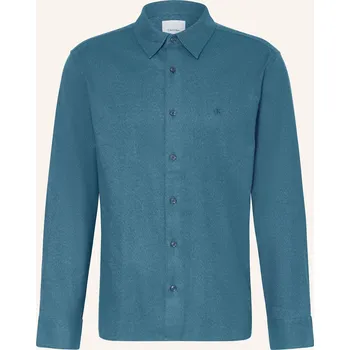 Pánská košile Calvin Klein Pánská Flanelová Košile Easy Fit, modrá, 44