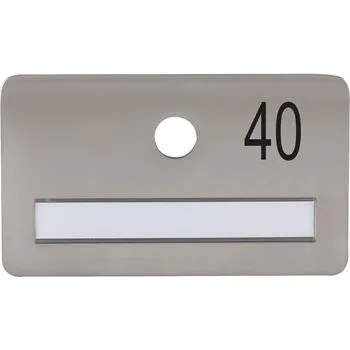 Dveřní kování SOLIDO dveřní jmenovka bez kukátka, otvor o 14, nerez satinovaný, gravír. č. 40