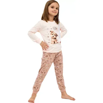 Dětské pyžamo Cornette Kids SweetDog pudr velikost 110/116