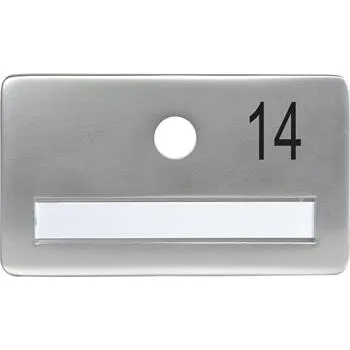 Dveřní kování SOLIDO dveřní jmenovka bez kukátka, otvor o 14, hliník sříbrný elox,gravír. č.14