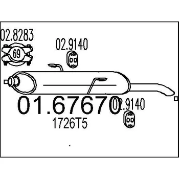 Tlumič výfuku Zadní tlumič výfuku MTS 01.67670