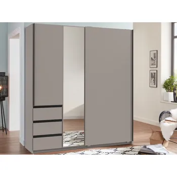 Šatní skříň Šatní skříň se zrcadlem Heide, 168 cm, šedá sahara