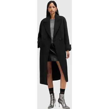 Dámský kabát Kabát s příměsí vlny AllSaints MABEL COAT W006OZ černá 99X, vel. 34