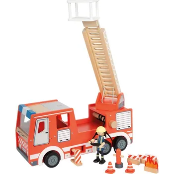 Výuková hračka small foot Dřevěné hasičské auto