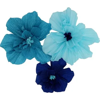 Party dekorace Folat Dekorační květiny modré 3 ks