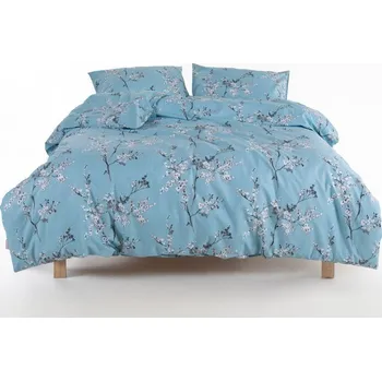 Povlečení Modré povlečení na dvoulůžko/prodloužené z bavlny Renforcé 240x220 cm Blue Floral – Mila Home Luxury ID_1813928
