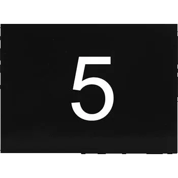 Samolepicí štítek s číslem, 40 x 30 mm, číslo 5, plast černý lesklý