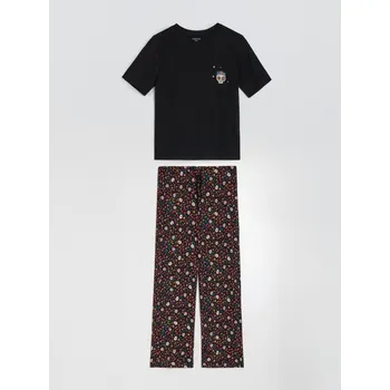 Dámské pyžamo Sinsay - Dvoudílné bavlněné pyžamo - černá - 154FM-99X - 154FM-99X-XL