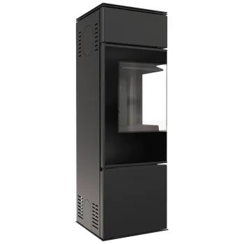 Krbová kamna Ocelová kamna na dřevo KRATKI REN/S vlevo, průměr 150, 7 kW černá Thermotec REN/S/L/BLACK