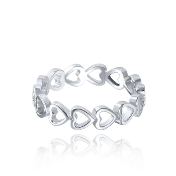 Prsten Minet Stars Stříbrný prsten srdíčka Velikost: 59, Váha: 2,20g