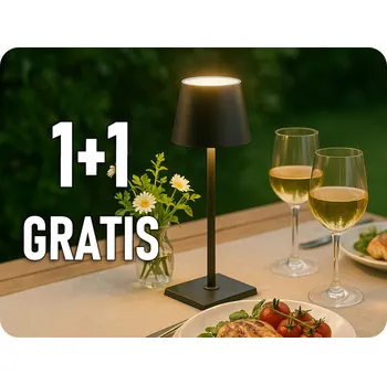 Lampička Stolní lampa TAZA 3,5W, 400lm, CCT, IP54, nabíjecí, 2x2000mAh, černá, 1+1 zdarma! [203853]