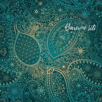 Úplet Zelenozlatý mandalový vzor (E) (Top kvalitní úplet Bella digitisk)