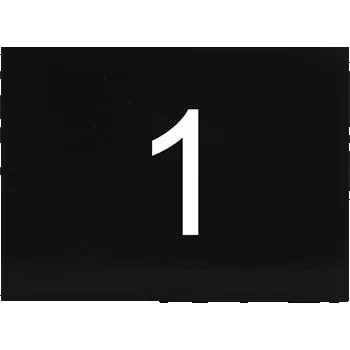 Samolepicí štítek s číslem, 40 x 30 mm, číslo 1, plast černý lesklý