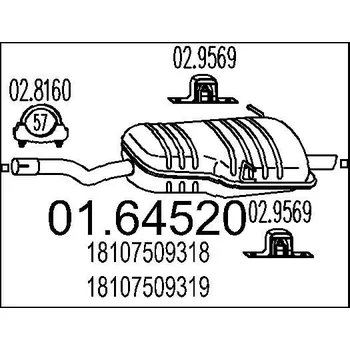 Auto-moto Zadní tlumič výfuku MTS 01.64520