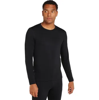 Pánské merino tričko s dlouhým rukávem ICEBREAKER Mens Core Heavyweight LS Crewe, Black velikost: M