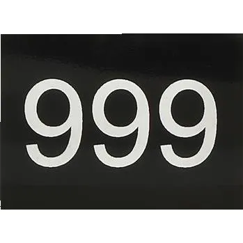 Číselný štítek samolepicí, 40x30 mm, typ 51-999, plast černý lesklý