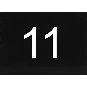 Samolepicí štítek s číslem, 40 x 30 mm, číslo 11, plast černý lesklý