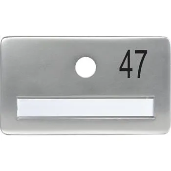 Dveřní kování SOLIDO dveřní jmenovka bez kukátka, otvor o 14, hliník sříbrný elox,gravír. č.47
