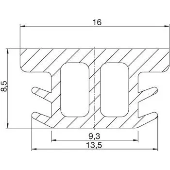 Deventer štulpové těsnění S 3117f, plast stříbrný ( role = 100m )