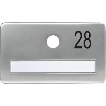 Dveřní kování SOLIDO dveřní jmenovka bez kukátka, otvor o 14, hliník sříbrný elox,gravír. č.28
