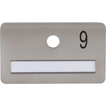 Dveřní kování SOLIDO dveřní jmenovka bez kukátka, otvor o 14, nerez satinovaný, gravír. č. 9