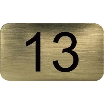 Číselný štítek samolepící, 35 x 20 mm, znak 13, plast zlatá metalíza
