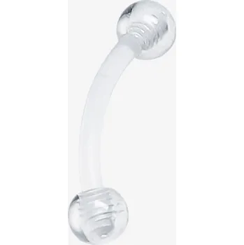 Piercing Piranha silikonový piercing mini banánek průhledný 1,2 x 10 mm