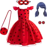 Dětské dívčí šaty Miraculous | Kouzelná beruška a černý kocour 110 - 130 130 cm