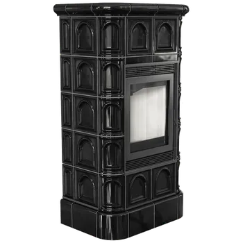 Krbová kamna Krbová vložka z oceli KRATKI BLANKA 8 kW, průměr 160 černá keramika BLANKA/KAFEL/C + Doprava Zdarma