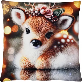 Polštář Vánoční polštář CHRISTMAS DEER motiv IV. 40x40 cm Mybesthome Varianta: Povlak na polštář s prošívanou výplní, 40x40 cm