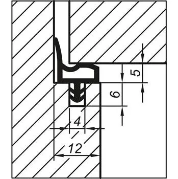 Těsnění pro interiérové dveře AC 4689, plast černý (50 ks)