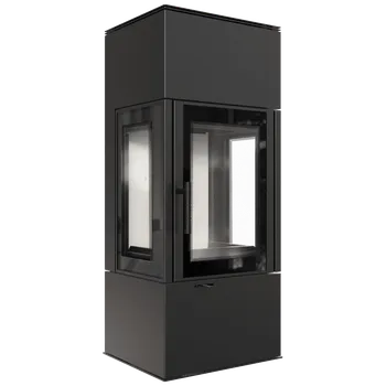 Ocelová kamna na dřevo KRATKI THOR VIEW, průměr 150, 8 kW samozav. dv. THOR/VIEW/BA1