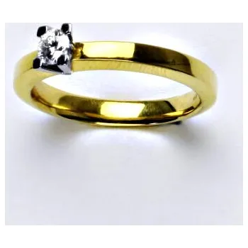 Prsten Zlatý prsten, žluté zlato 18 kt, diamant , 5,52 g, vel. 56 - 4059 poslední kus (Zlatý prsten s diamantem)