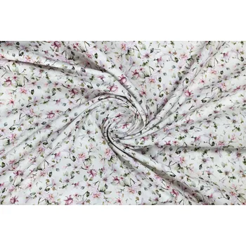 Bavlněné plátno starorůžové kytičky na bílé