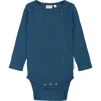 Kojenecký body Merino body dětské dlouhý rukáv PP911 PETIT PIAO - modré Ensign Blue Velikost: 80