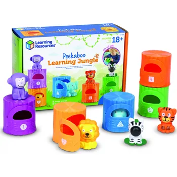 Dřevěná hračka Learning Resources - Učící se džungle Peekaboo