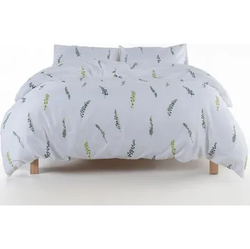 Povlečení Bílé/zelené povlečení na jednolůžko z bavlněného saténu 140x200 cm Marseille Floral – Mila Home Luxury ID_1813902