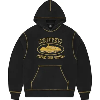 Pánská mikina Corteiz Alcatraz Contrast Hoodie Black/Yellow Velikost: L