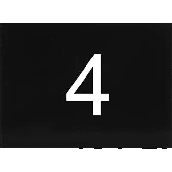 Samolepicí štítek s číslem, 40 x 30 mm, číslo 4, plast černý lesklý