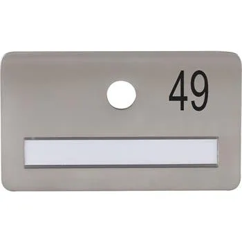 Dveřní kování SOLIDO dveřní jmenovka bez kukátka, otvor o 14, nerez satinovaný, gravír. č. 49