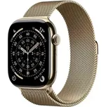 Apple Watch Series 11 46mm Titan Cellular, Zlaté, Milánský tah S/M