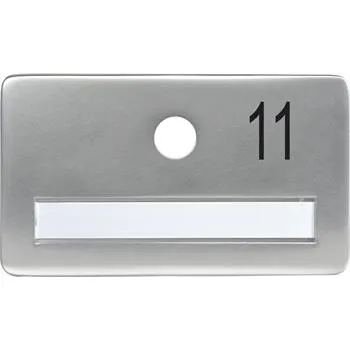 Dveřní kování SOLIDO dveřní jmenovka bez kukátka, otvor o 14, hliník sříbrný elox,gravír. č.11