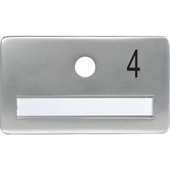 Dveřní kování SOLIDO dveřní jmenovka bez kukátka, otvor o 14, hliník sříbrný elox,gravír. č.4