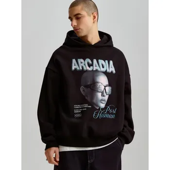 Pánská mikina Mikina oversized s kapucí - L - House - černá - 171ES-99X