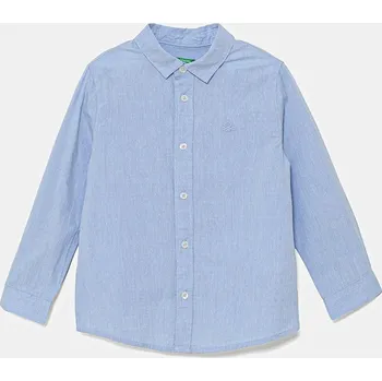 Chlapecká košile Dětská bavlněná košile United Colors of Benetton 5DGXGQ00I.P.Reprop.PPYA modrá 50X, vel. 82